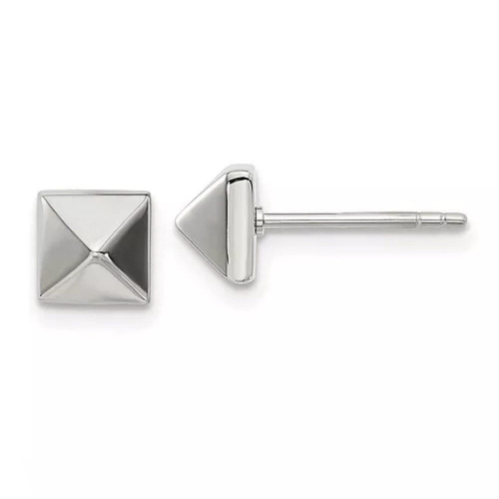 Chisel
Stainless Steel Polished Stud Earrings